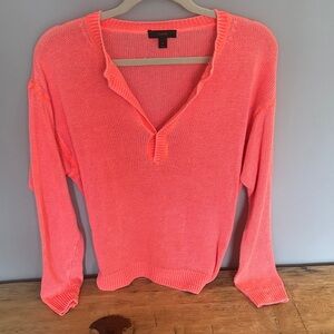 NWOT J. Crew Vibrant Coral Linen Pullover